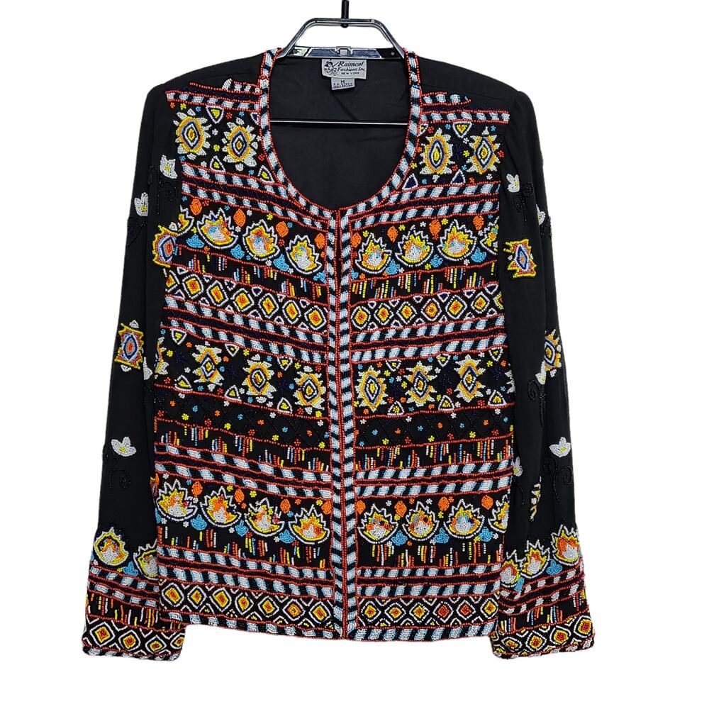 Raiment Fashions Cardigan Jacket Medium Beaded Intricate
